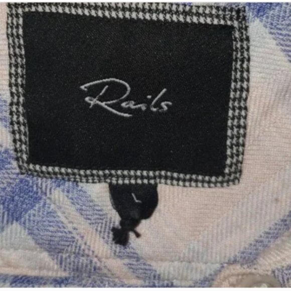 Rails Pink Blue Plaid button-down Shirt Dress size Large - Picture 6 of 6